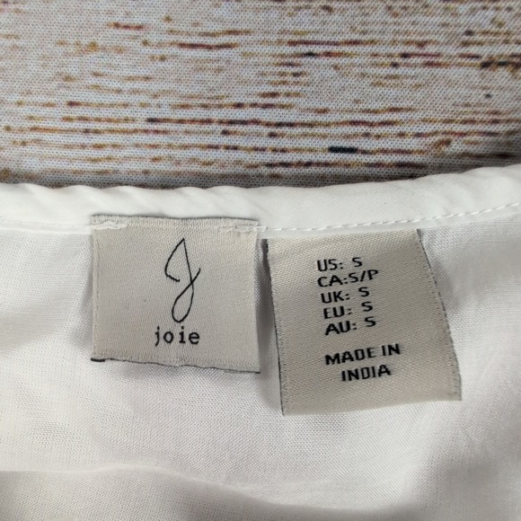 Joie White Blue Floral Embroidered Smocked Waist Maxi Dress Womens Small Boho - Picture 2 of 11